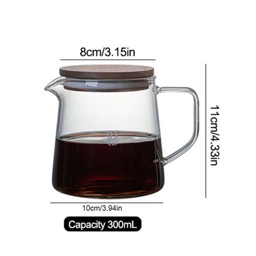 Théière En Verre Transparent Avec Couvercle, Degré De Chaleur, Pot En Verre Domestique, Cafetière, Porte-Jus De Lait, Café, Thé, 500ml, 300ml