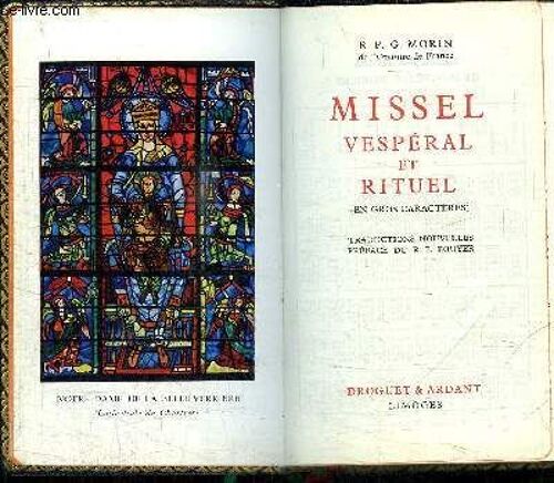 Missel Vesparal Et Rituel En Gros Caracteres - Traductions Nouvelles Preface Du R.P Bouyer
