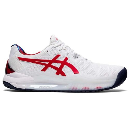 Chaussures: Asics Gel Resolution 8 Le Blanc Rouge 1041a292 110-Taille-43.5