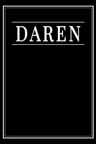 Daren: Black Lined Writing Notebook Journal With Personalized Name Daren, 6x9, 120 Pages