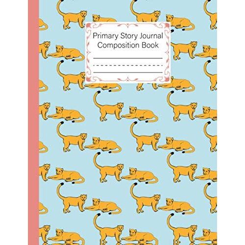Primary Story Journal Composition Book: Primary Story Journal Cheetah Cover, Dotted Midline And Picture Space | Grades K-2 Composition School Exercise Book | 120 Pages, Size 8.5" X 11" By Vinh Nguyen