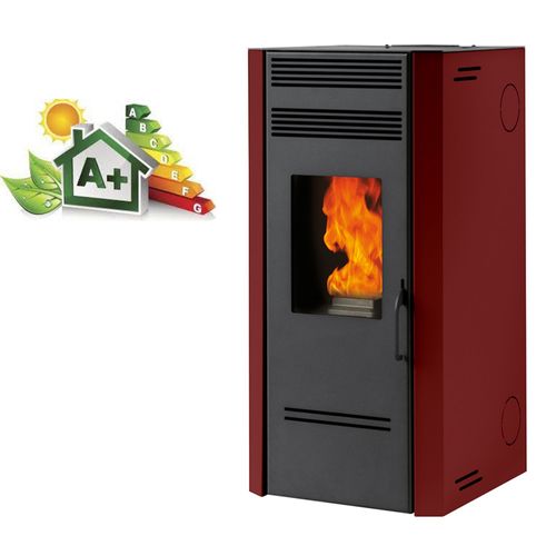 Poêle à Granulés Green 80 Rouge avec KIT FUMÉE