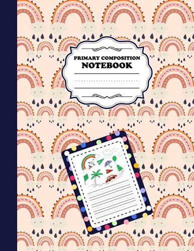 Primary Composition Notebook: Dotted Midline With Drawing Space Primary Journal Grades K-2