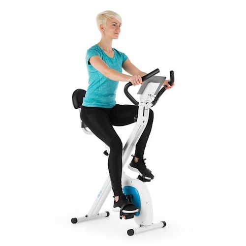 Capital Sports Azura Air - Vélo D'appartement Pliable Avec Ordinateur D'entraînement & Pulsomètre - Blanc & Bleu