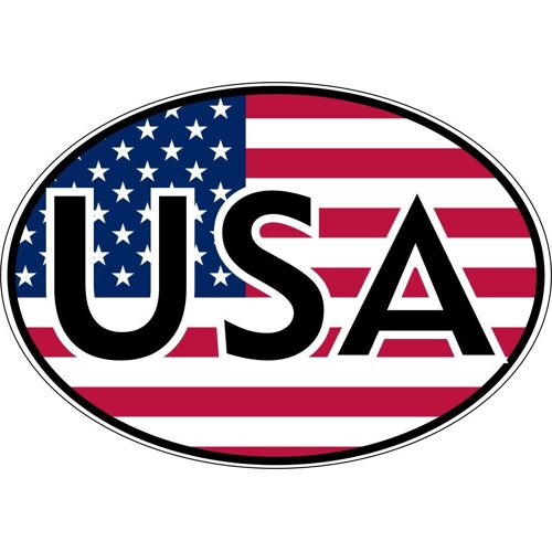 Autocollant Sticker Voiture Moto Oval Drapeau Usa Etats Unis Amerique Americain