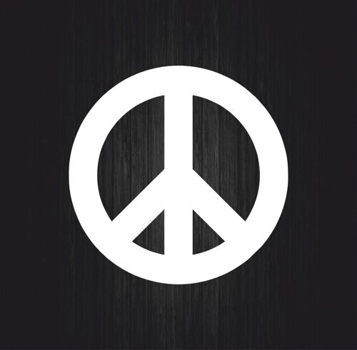 Autocollant Sticker Voiture Moto Macbook Deco Peace Love Hippie Blanc Paix Vinyl