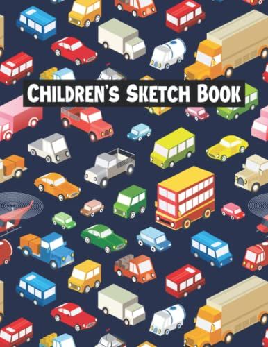 Children's Car Sketch Book: 120 Page Large Size 8.5"X11" Kids Drawing Book With Colorful Cars Transport Cover