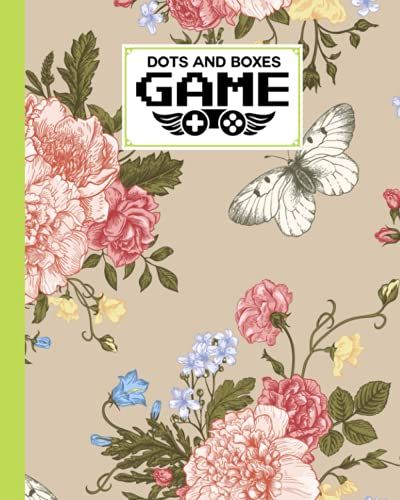 Dots And Boxes Game: Flower Cover Dots And Boxes Game, A Classic Strategy Game - Large And Small Playing Squares, 120 Pages, Size 8" X 10" By Erhard Baier