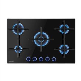 klarstein Illuminosa 5 table de cuisson à gaz 5 brûleurs Sabaf vitrocéramique noire