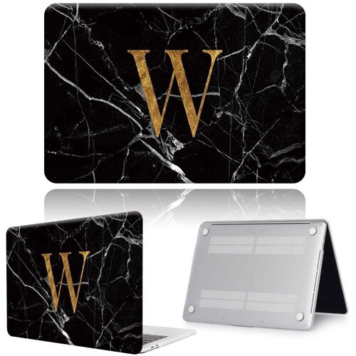 Coque imprimée en marbre noir pour Apple MACBOOK - For Nouveau AIR 13 (A2179) - 24.LETTER W