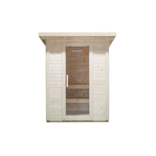 HOME DELUXE Sauna extérieure 'TALO M' -Taille: 191 x 157 x 221 cm- poêle de sauna et accessoires de sauna inclus, pour 3 personnes I Sauna de jardin extérieure, Sauna extérieure en bois
