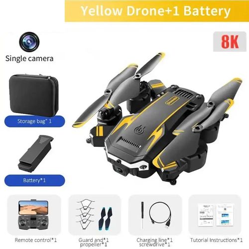 Lenovo-Drone G6pro 8k 5g Gps Professionnel Hd,Photographie Aérienne,Caméra Qual,Évitement D'obstacles Omnidirectionnel,Quadrotor - Type Yellowsingle 8k-1b-Generique
