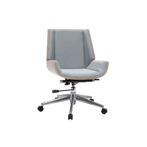 Fauteuil De Bureau Design Bois Clair Et Gris Curved