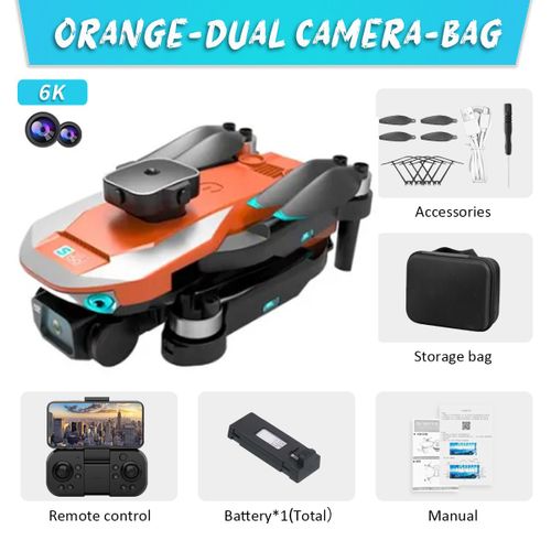 K750fa-Drone S150 Avec Caméra Hd Pour Touriste,Photographie Aérienne Professionnelle,Évitement D'obstacles,Hélicoptère Sans Balais Rc,Quadrirotor,Jouet,Cadeaux - Type Orange-6k-Oa-Of-1b-Generique