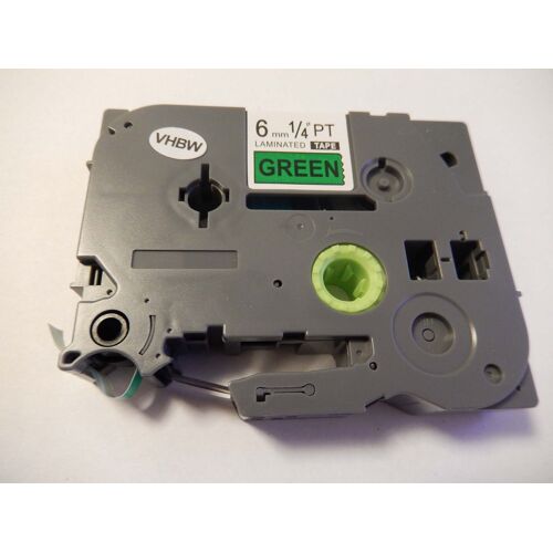 vhbw 1x Ruban compatible avec Brother PT 1000, 1230PC, 1200P, 1200, 1090, 1080, 1010, série 1000 imprimante d'étiquettes 6mm Noir sur Vert