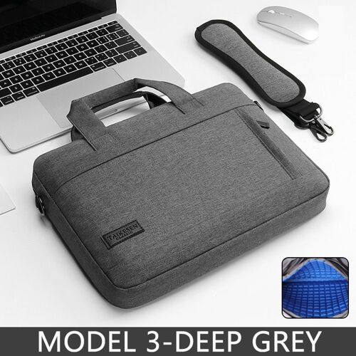 Sacoche de protection à bandoulière pour ordinateur portable, sacoche de transport pour Macbook Air pro 17 pouces ASUS Lenovo Dell Huawei - For 17.3inch - Modèle 3-profond gris