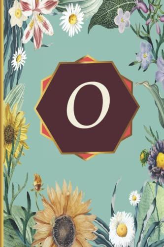 O: Cute Initial Notebook Letter O Monogram Gifts For Mom Girls And Women Journal Pink & Gold Cute Glitter Confetti Initial Blank Lined Writing Note Book