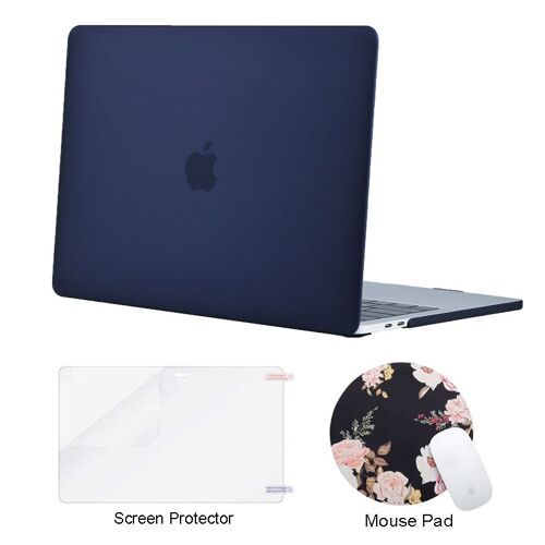 Housse rigide pour MacBook avec barre tactile, étui compatible avec modèles - For Rétine 12 A1534 - Bleu marine mat