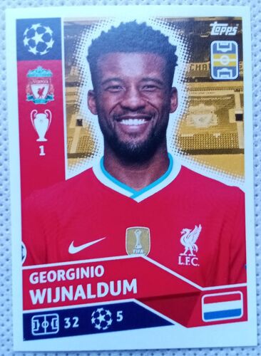 Uefa Champions League 2020 / 2021 - Liverpool Liv 12 Georginio Wijnaldum - Topps Sticker (Foot, Autocollant, Image, Vignette)