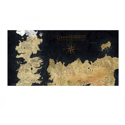 Poster En Verre Game of Thrones - Westeros Map 50x25cm