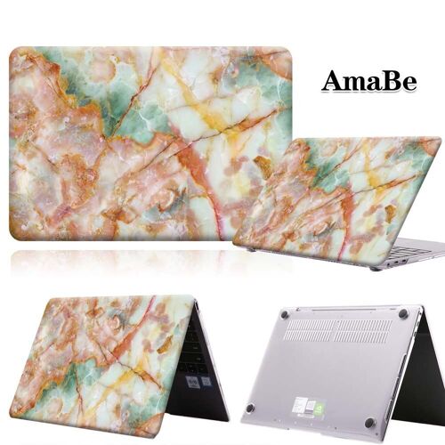 Étui rigide en marbre anti-rayures pour ordinateur portable, coque unisexe pour HUAWEI MateBook - For Honor Magicbook 14 - marbre rouge arc-en-ciel