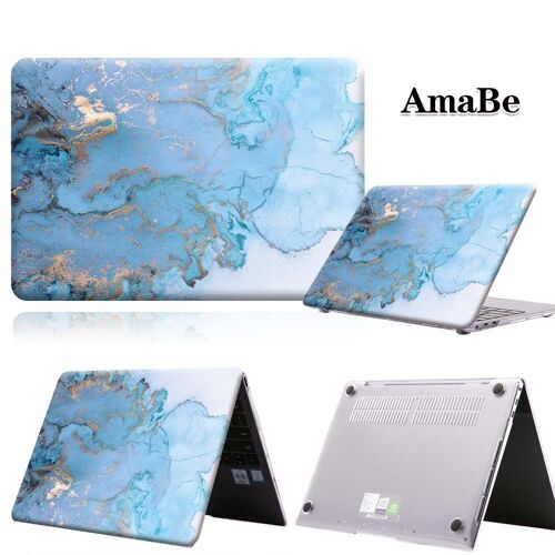 Étui rigide en marbre anti-rayures pour ordinateur portable, coque unisexe pour HUAWEI MateBook - For MateBook 13 Intel - Modèle d'huile bleue Mar