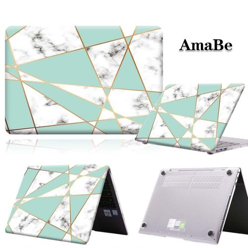 Étui rigide en marbre anti-rayures pour ordinateur portable, coque unisexe pour HUAWEI MateBook - For MateBook D15 - Marbe géométrique verte