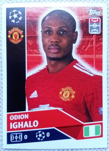 Uefa Champions League 2020 / 2021 - Manchester United Mun 15 Odion Ighalo - Topps Sticker (Foot, Autocollant, Image, Vignette)