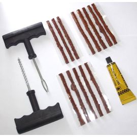 Secretdressing-Kit De Réparation Crevaison Du Pneu Pour Voiture + 13 Mèches Ciments De Caoutchouc
