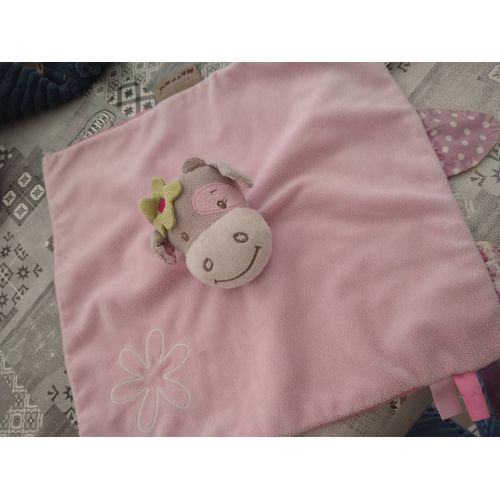 Vache Girafe Nattou Rose Violet Fleur