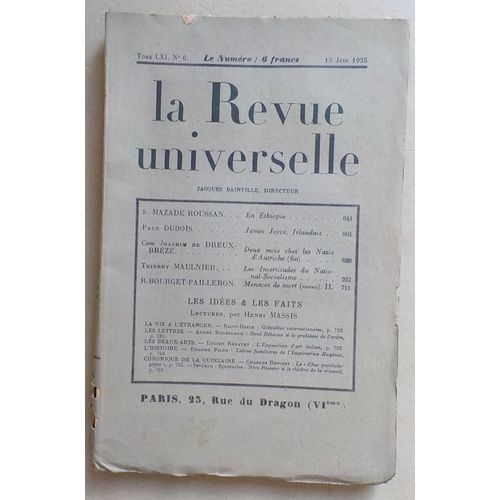 La Revue Universelle N°6 15 Juin 1935  6 