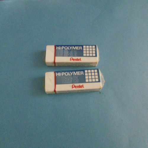 Gommes Hi Polymer Blanche Pentel Zeh10 Lot De 2