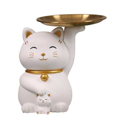 Porte-clé en résine, Sculpture de chat de Fortune Cool, artisanat d'entrée, Figurine Non toxique, fournitures ménagères inoffensives pour étude et café