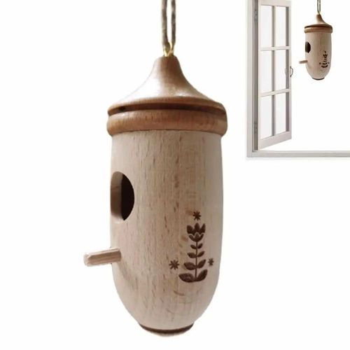 Maison De Colibri En Bois,Oiseau Sauvage,Mangeoire Suspendue Pour L'extérieur,Décoration De Jardin,Cour,Hirondelle,Moineau,Nidification - Type Flowers