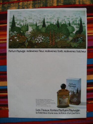 Publicité Ancienne (Mai 1980) Pour Les Parfums "Paysage" 48 Rue Du Faubourg Saint Honoré À Paris (Publicité "Exact")