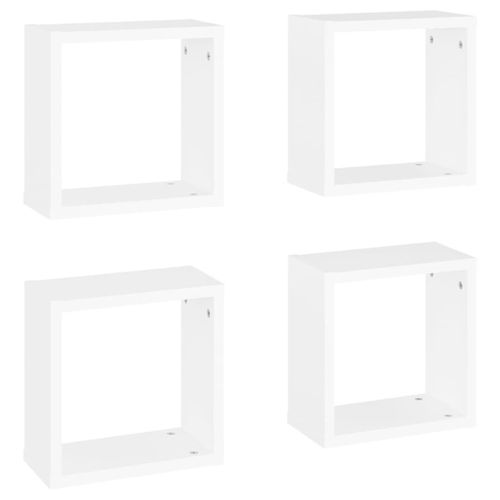 Vidaxl Étagères Cube Murales 4 Pcs Blanc 30x15x30 Cm