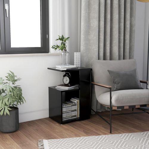 Vidaxl Table D'appoint Noir 36x30x56 Cm Bois D’Ingénierie