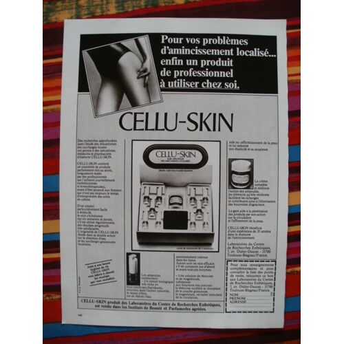 Publicité Ancienne (Mai 1980) Pour Les Produits D'amincissement "Cellu Skin" Du Laboratoire Du Centre De Recherches Esthétiques À Toulouse Blagnac (Pulicité Als Toulouse)