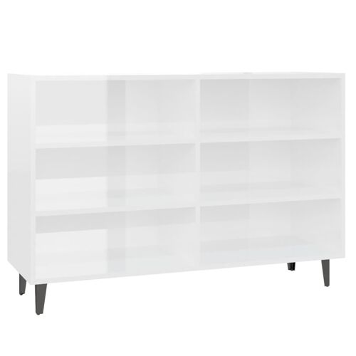 Vidaxl Buffet Blanc Brillant 103,5x35x70 Cm Aggloméré