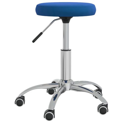 Vidaxl Chaise Pivotante De Bureau Bleu Velours