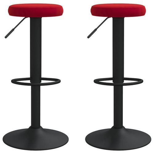 Vidaxl Tabourets De Bar Lot De 2 Rouge Bordeaux Velours