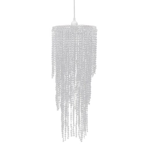 Lustre Suspendu Avec Perles De Cristal Chaîne Réglable Éclairage Multisalles 26 X 70 Cm