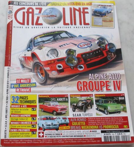  Gazoline -Volume 18-N° 192-Aout/Sept.2012-Alpine A110 Groupe I V-Le Mulet D' Ove Andersson Retrouvé