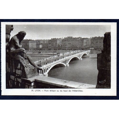Carte Postale Ancienne, France, Rhône ( 69 ), Lyon, Pont Wilson Vu Du Haut De L'hôtel Dieu