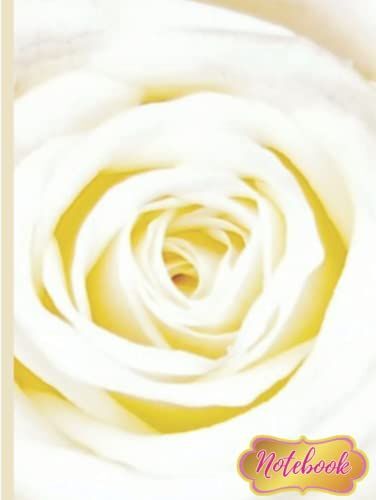 White Rose Notebook: Fancy Pretty Big Large White Hardcover Journal For Girls And Women | 150 Pages | 8.5 X 11 | Back To Back Glossy Cover With Cute ... White Rose Flower Means Purity And Innocence