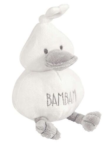 Peluche hochet canard gris