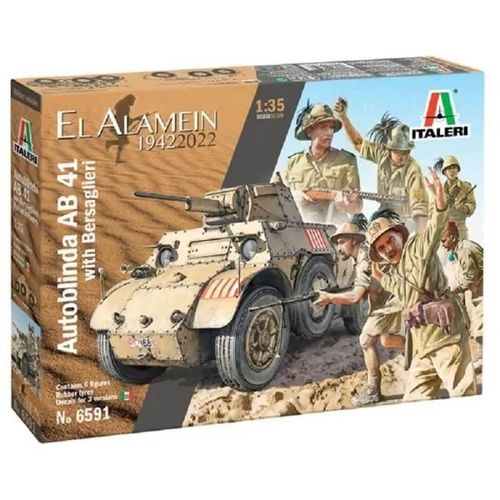 Maquette Autoblinda Ab 41 With Bersaglieri El Alamein Italeri 6591 1/35ème-Italeri