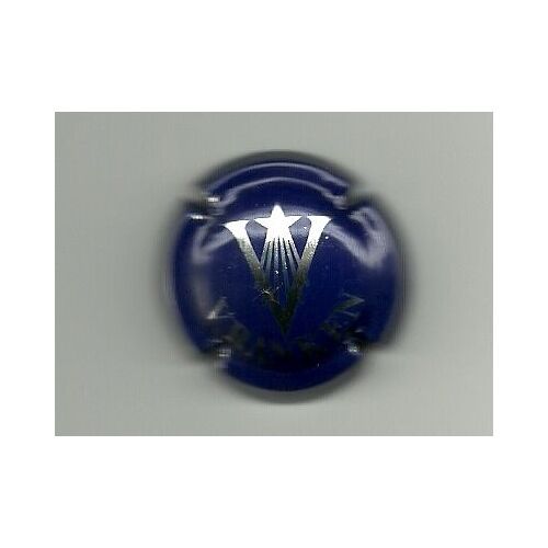 Capsule De Champagne Vranken Fond Bleu, Texte Argent