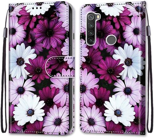 Coque Pour Xiaomi Redmi Note 8t, Etui En Cuir Pu Portefeuille Housse Coque Avec 360 Degres Silicone Antichoc Protection Cover Cuir Pochette Magnetique Und Flip Bequille (Fleur 2)