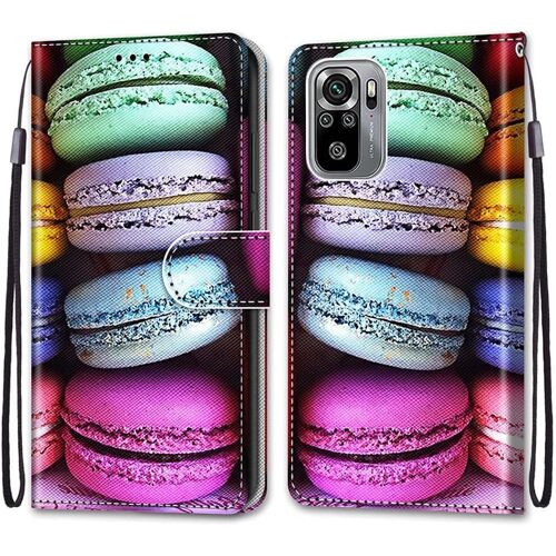 Coque Pour Xiaomi Redmi Note 10 4g / Note 10s, Etui En Cuir Pu Portefeuille Housse Coque Avec 360 Degres Silicone Antichoc Protection Cover Cuir Magnetique Und Flip Bequille (Macarons)